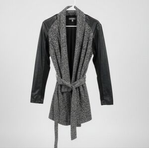 Lisa Rinna Collection Black and Gray Trench Coat